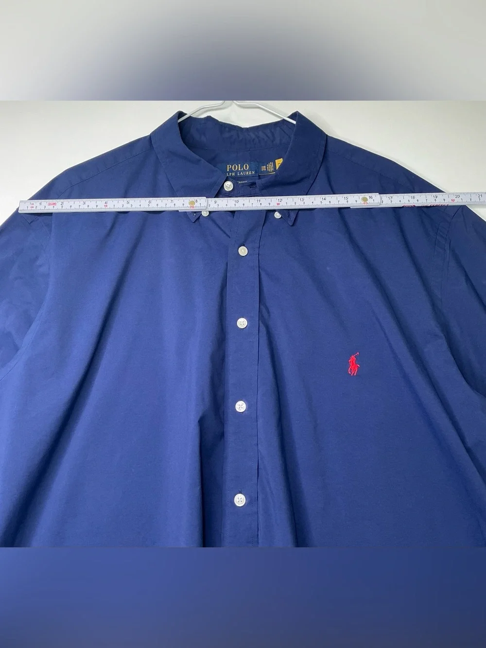 Ralph Lauren Men’s Shirt Featherweight Twill 2XB Blue Button Down Long Sleeve